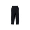 Li Ning Sports Lifestyle Series Solid Color Letter Embroidery Loose Sports Pants Women Pants Black AKLSA40-1