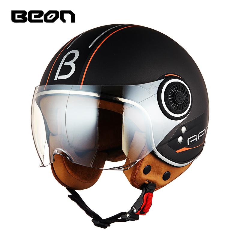 BEON Motorcycle Helmet Open Face Casco Moto Electric Scooter Helmet DOT Certified Retro Vintage Helmet Motorbike Racing Capacete