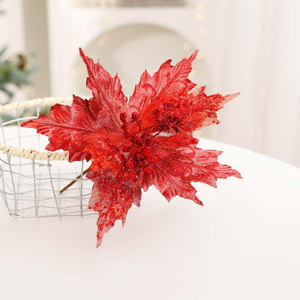 26cm Artificial Christmas Flower Large Christmas Tree Ornaments Merry Christmas Decorations