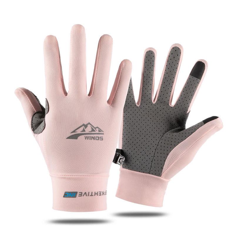 Ice Silk Sun Protection Unisex Two-Fingerless Non-Slip Half-Finger Gloves for Summer Driving, Cycling, and Fishing