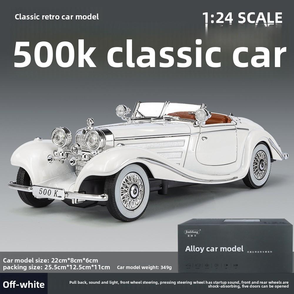 

Classic Mercedes Benz 500k Alloy Model Car Toy With Sound Light For Play Kids White