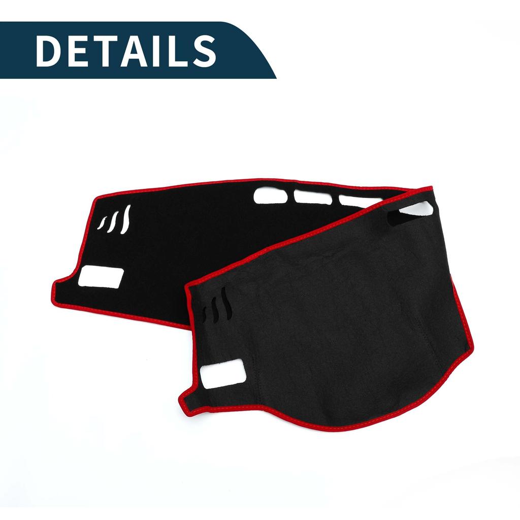 TUCKBOLD Dashboard Mat for Toyota RAV4 Center Console Dashboard Cover Black and with 1 Sticker Set 2019-2024, Mat, Red,