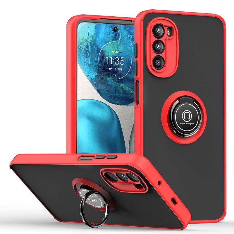 Ring Holder Silicone Case For Motorola Moto G52 G22 G31 G6 G60S E5 E6 STYLUS GLPY G Power FAST ELE PLUS Cover Hard PC Phone Case