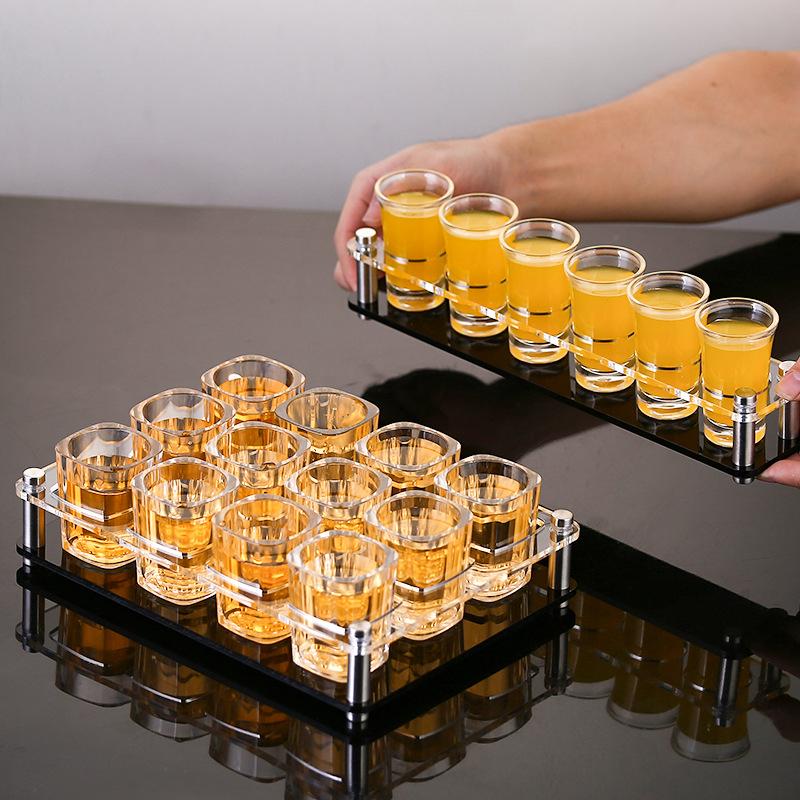 6/12/24 Huls Glasbakkeholder Hulstang Akrylglas Holder Vinglas Kop Serveringsbakke Kopper Organizer Glasudstilling Til Klub