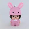 Anime Cute Creative Panda Qiqi Resin Figurine Keychain Diy Rhinestone Car Decoration Hanging Toy Gift Ornament Birthday Gift