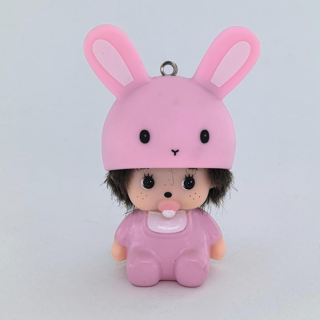Anime Cute Creative Panda Qiqi Resin Figurine Keychain Diy Rhinestone Car Decoration Hanging Toy Gift Ornament Birthday Gift