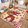 Christmas Vintage Poster Theme Carpet New Release! Rugged for Living Rooms Bedrooms, Office Areas,Durable Machines Washable Mats