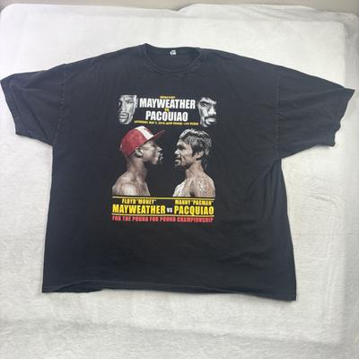Floyd Mayweather Pacquiao Czarna Koszulka z Krótkim Rękawem i Grafiką Bokserska Męska 3XL Unisex T-Shirt