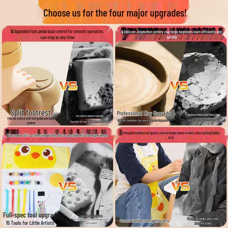 Capybara Ceramic Electric Pottery Wheel for Kids - DIY Soft Clay Craft Toy