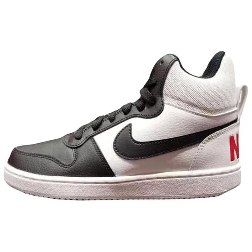 Nike  Court Borough Mid White Black University Red Women Sneakers 844906-100