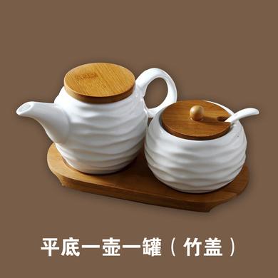 White Diamond-shaped Ceramic Seasoning Jar Spherical Salt Sugar Jar Kitchen Seasoning Set Soy Sauce Vinegar Bottle Home Oil Pot