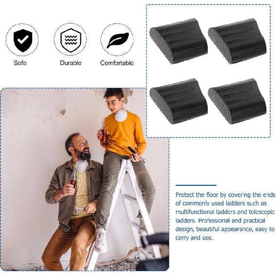 4pcs Floor Mat Ladder Rubber Feet Ladder Covers Foot Pad for Stepladder Ladder Safety Cover Stair Ladder Bike Planter for Garden Ladder Foot Mat