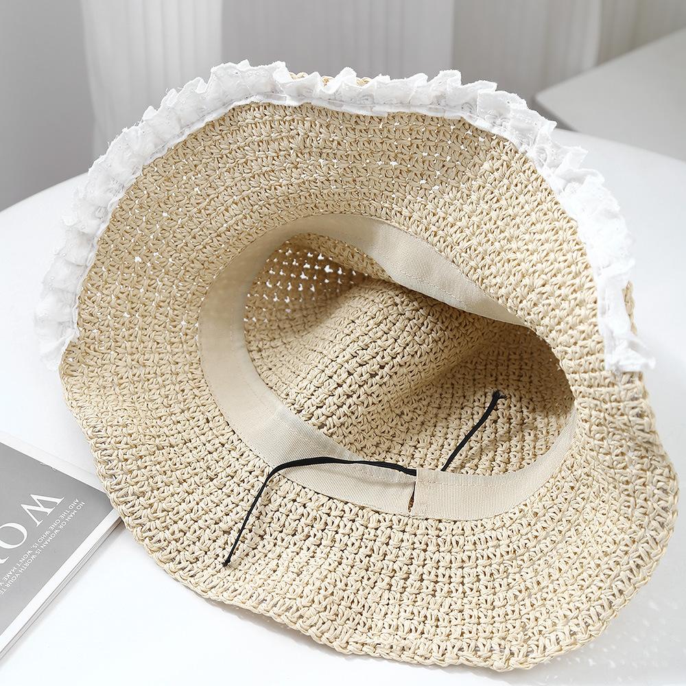 Sun Hat Bucket Hat Summer Hats For Women Korean Style Elegant Sweet Cute Big Brim Straw Hat Lady Girls Beach Accessories
