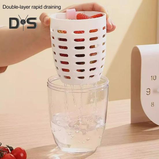 Portable Salad Cup with Fork Fruit Storage Container for Fridge BPA-Free Leak-Proof On-the-go Cup Freshness Preserving Salad Container
