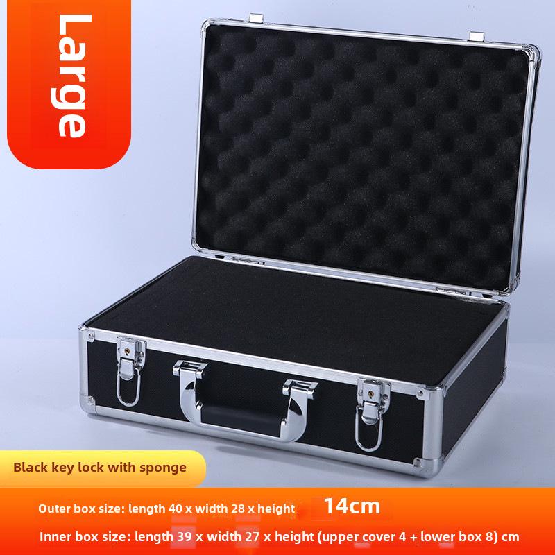 Cutie de scule portabilă din aliaj de aluminiu cu încuietoare pentru depozitarea feroneriei, documentelor și numerarului