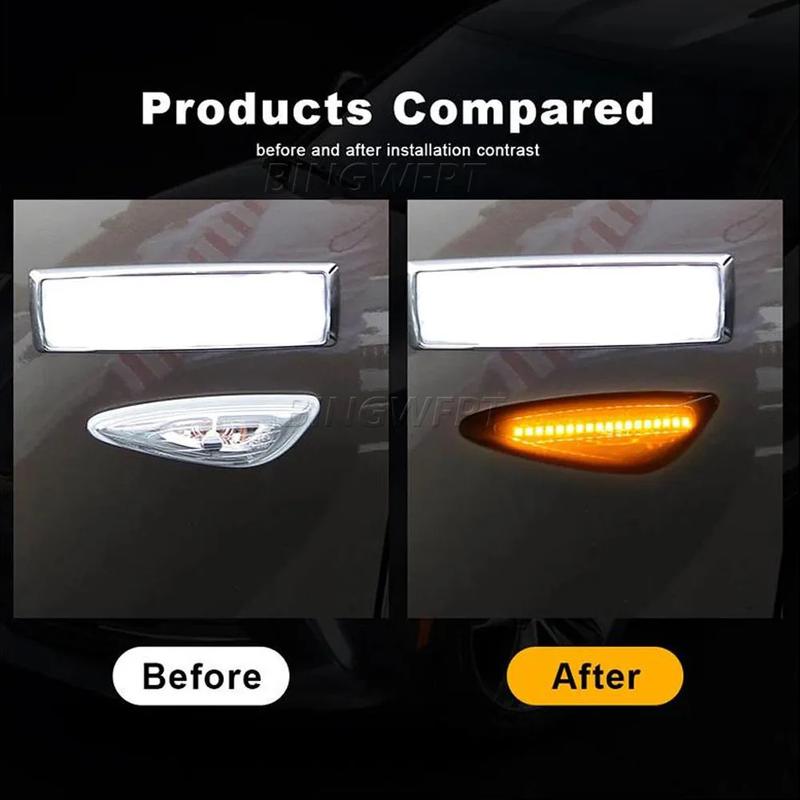 LED Dynamic Side Marker Light Arrow Turn Signal Blinker Lamps For Hyundai Solar Verna Accent 2011-2016