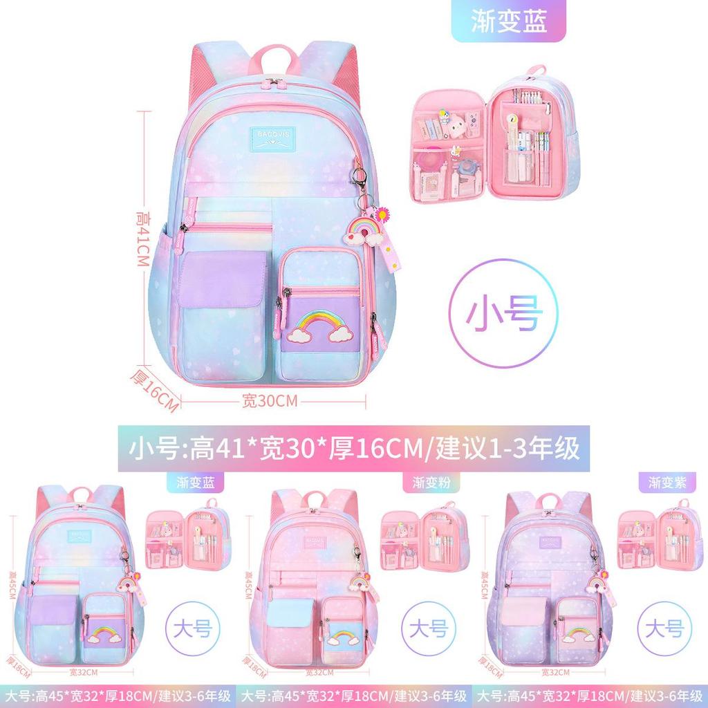 Adorable Geometric Pattern Lightweight Kids Backpack For Boys And Girls In Rainbow Colors