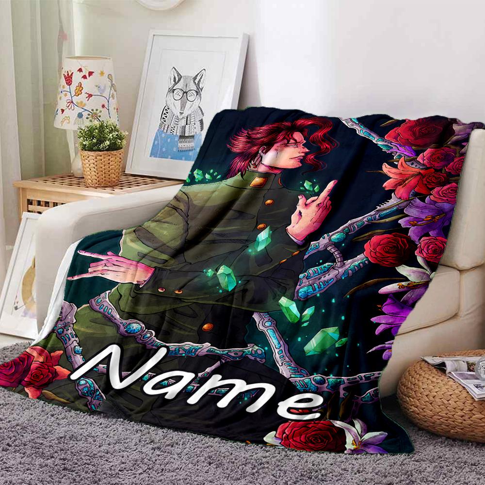 Customiz Name Personality JoJo's Bizarre Adventure Blanket Soft &Warm Sofa Office Bed Travel Lunch Break Blanket, Gift Suitable All Seasons