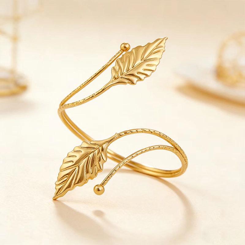 European-American Summer Leaf Adjustable Armband Bracelet Women