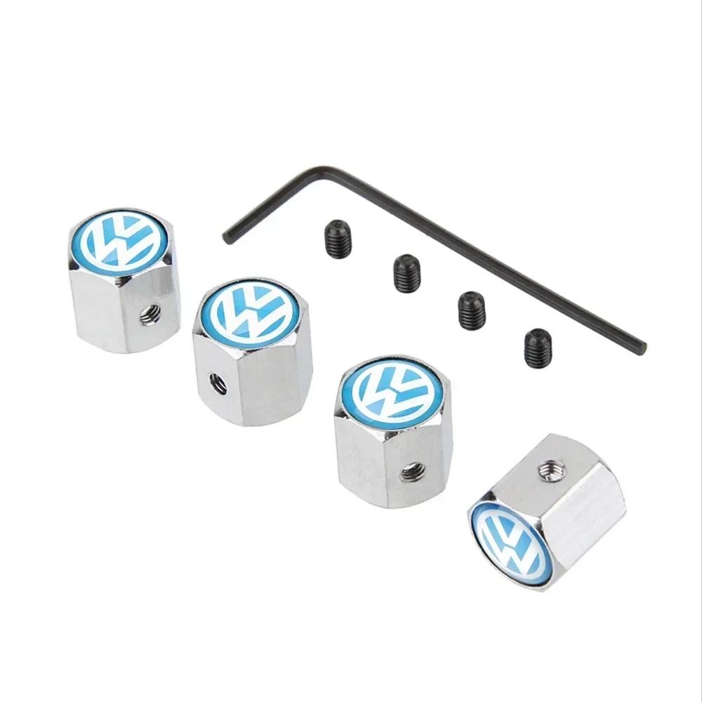 

2025 Hot 4PCS Car Wheels Tire Valve Cap Anti-theft Air Cover For Volkswagen Rline GTI Passat Santana Touareg Tiguan Beetle Sciro