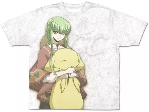 Cospa C C Full Graphic T T-Shirt White Double Sided Print Polyester M Size L