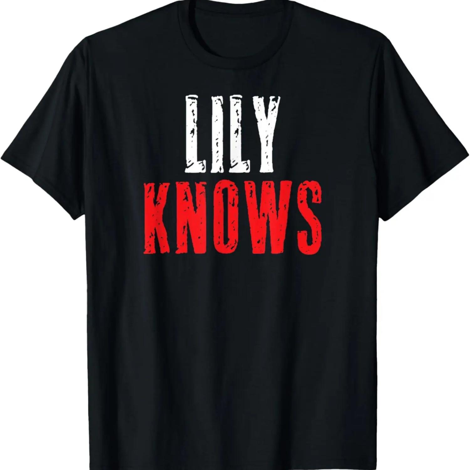Lily Knows Name Personalized Girl Woman Custom Black Red T-Shirt S