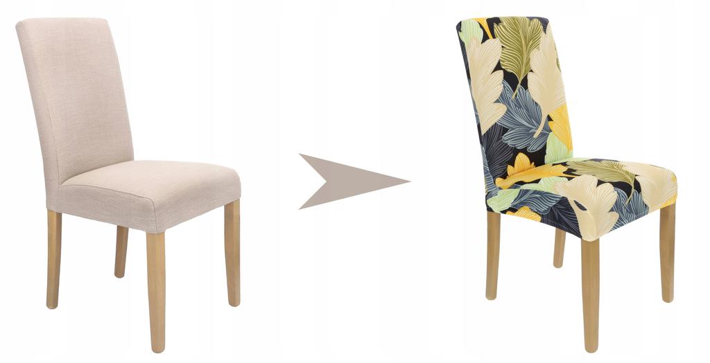 Beige Yellow Leaves Pattern Elastic Chair Cover [21Ca]