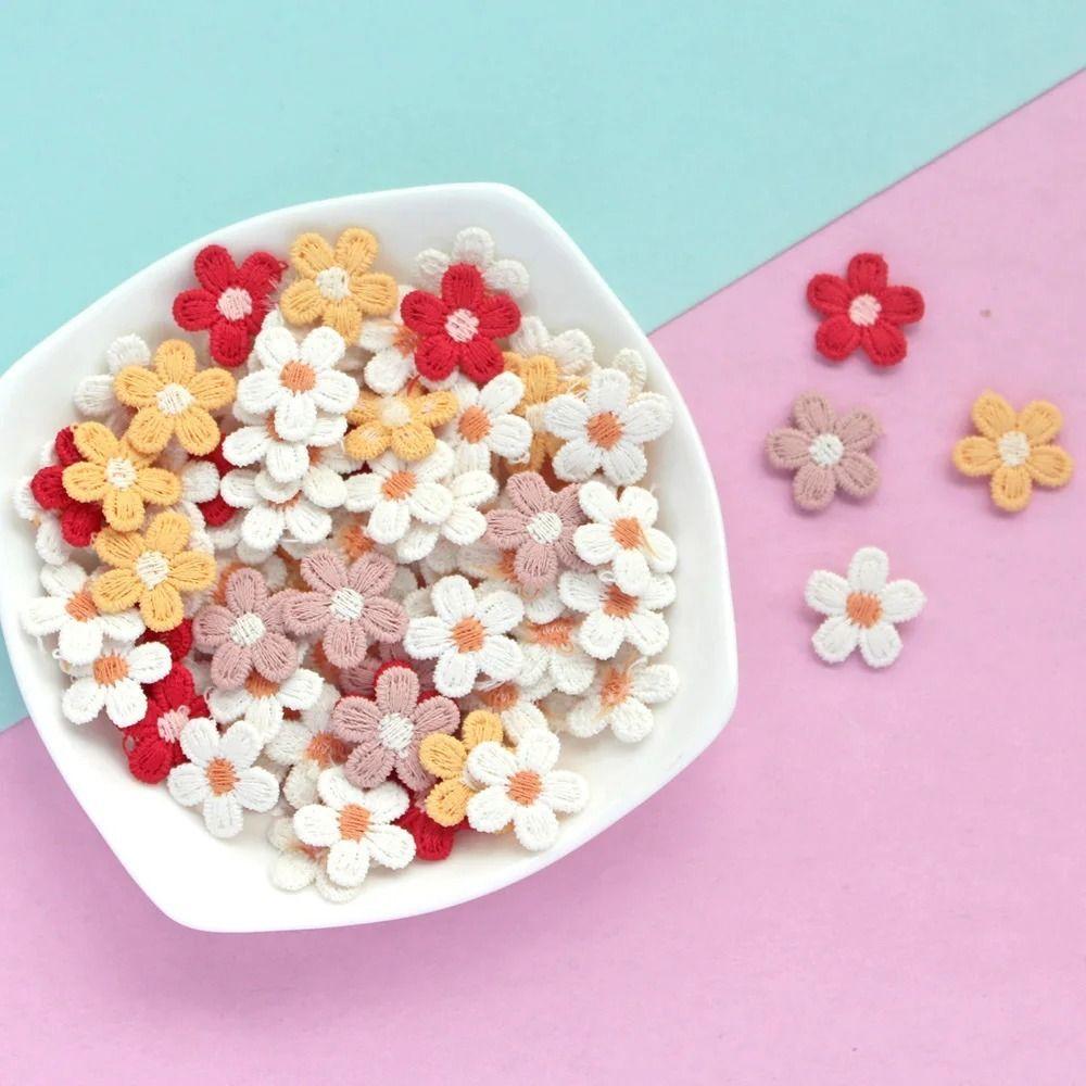 50pcs/bag Cute Flower Appliqued Lace Cartoon Embroidery Appliques Home Decoration