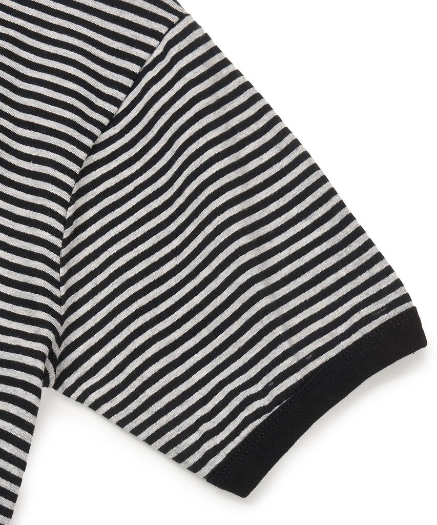 FREEMARIO Mono Stripe Ringer T-Shirt [Black]