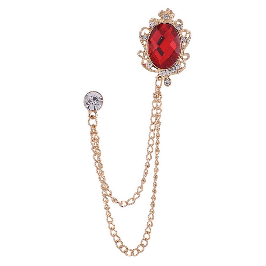 Broche de diamantes de imitación brillantes con gemas de imitación a la moda, borla de cadena, traje, abrigo, insignia, bolso, chal, accesorios de joyería