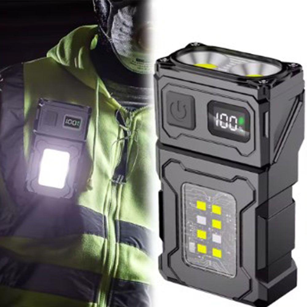 LED Portable Work Light USB Rechargeable Hat Clip Light Portable Keychain Flashlight Outdoor