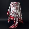 Fashion Square Silk Scarf Women Headband 90*90cm Print Neck Scarfs Office Hair Band Hand Kerchief Female Bandana Headwear