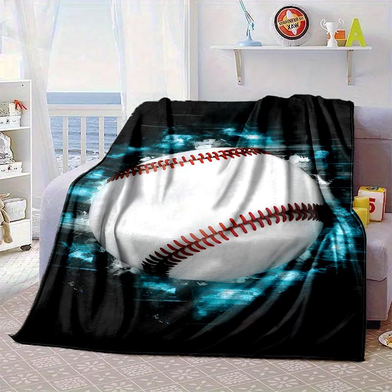 Flaming Football In Action Blanket Flannel Blanket for Bed, Sofa, Camping, Hiking, Picnic Essentials, Gift for Family Fan Gifts