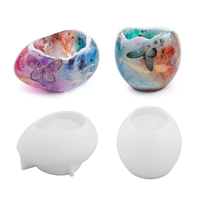 Silicone Candle Holder Moulds Eggs Shaped Silicone Clay Mould Crafts Moulds Silicone Material for DIY Hand-Making Lover