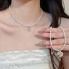 K Real Gold Electroplated Zircon Flower Pendant Pearl Necklace Design Sensen Collarbone Chain Sweet Fashion Neck Chain
