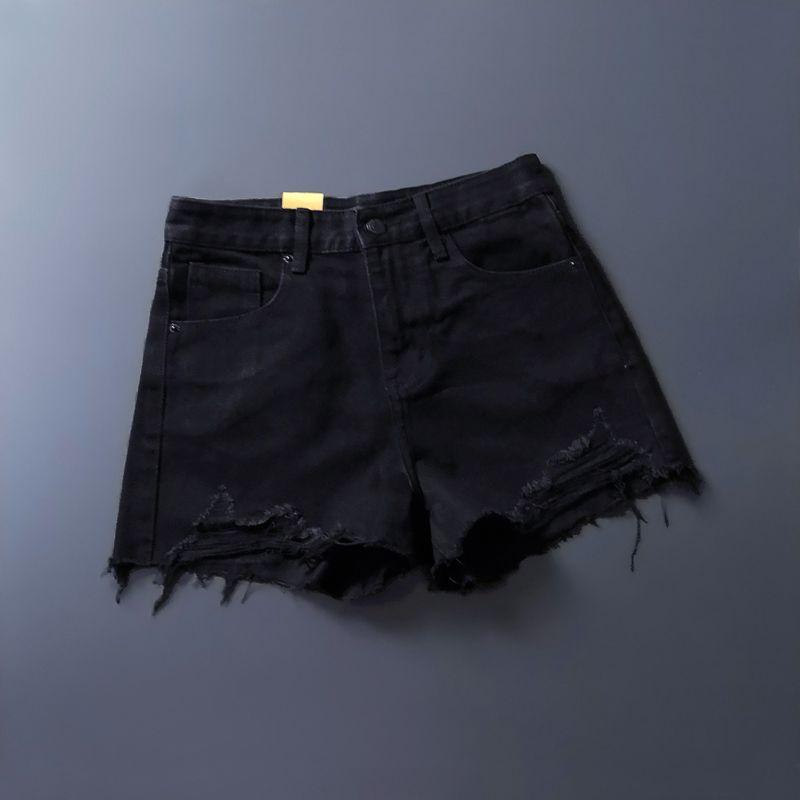

Light Blue 2024 Summer High Waist Denim Shorts Black XXS