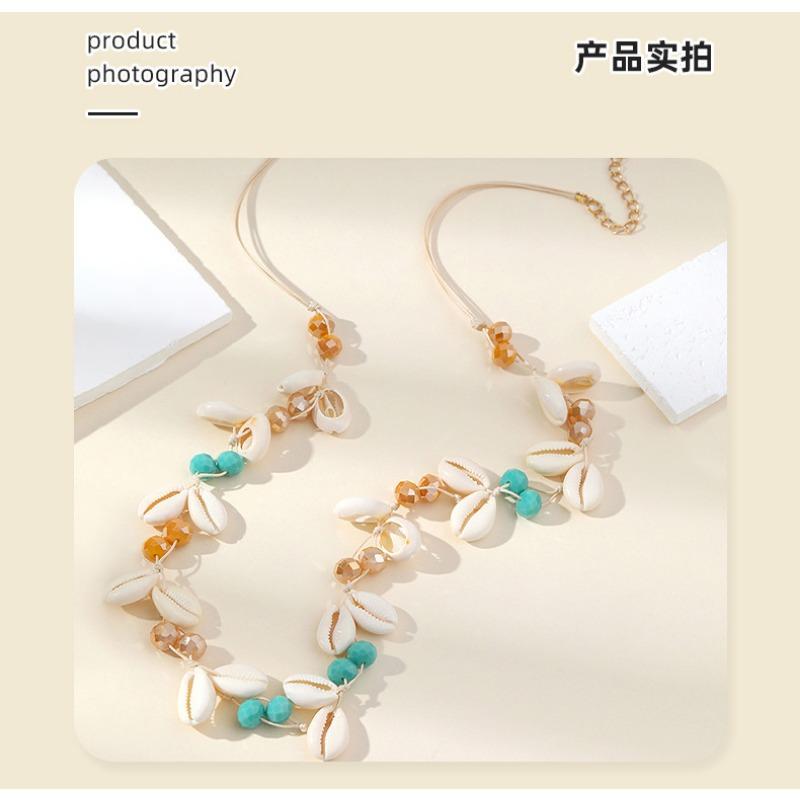 Fashion Cute Shell Crystal Pendant Necklace For Women