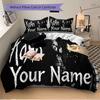 Kon Name Band Druck Bettwäsche Set Personalisiert Waschbar 3tlg Bettbezug Kissenbezüge Weiche Mikrofaser Zuhause Schlafzimmer Geschenk