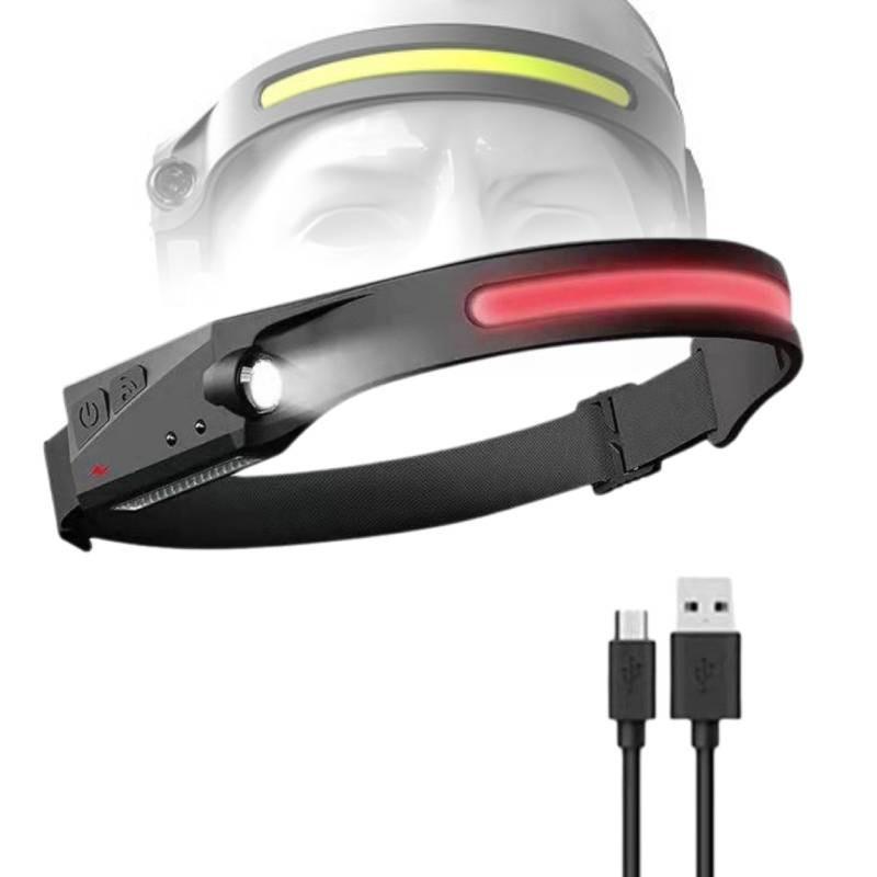 Cob Led Headlamp Usb Headlight Silicone Material Light Outdoor Lamp Camping