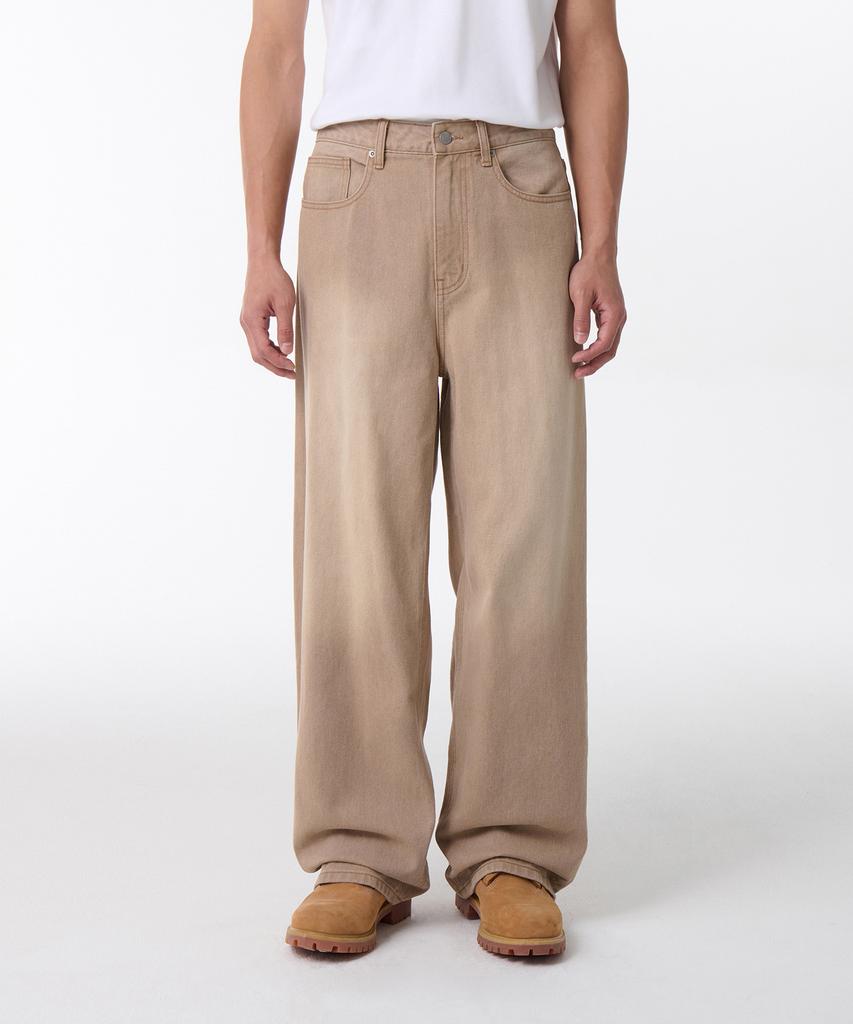 MUSINSA STANDARD Pigment Wide Denim Pants [Beige]