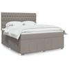 Vidaxl Letto Continentale Con Materasso, Taupe, Tessuto, 180X200 Cm