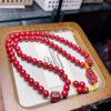 Cinnabar Purple Pixiu Double Circle Bracelet - Unisex Fashionable & Versatile Accessory