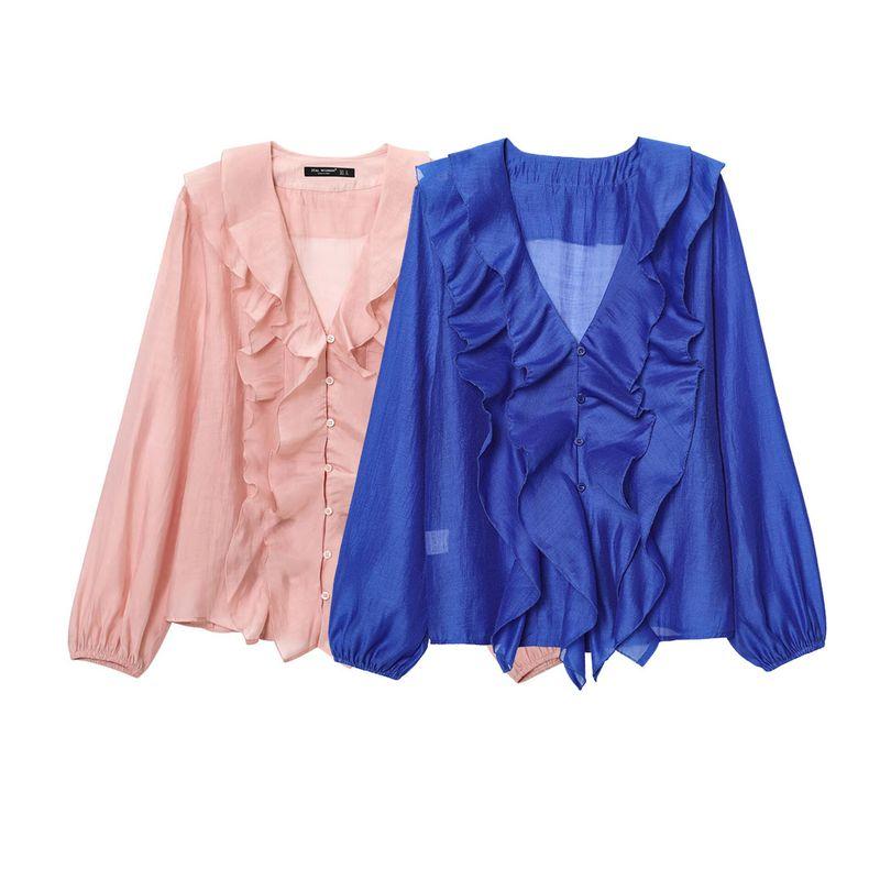 Kaslead New Arrival Women's Fashion Style Fashion All-Match Laminated Decoration Shirt 40460734