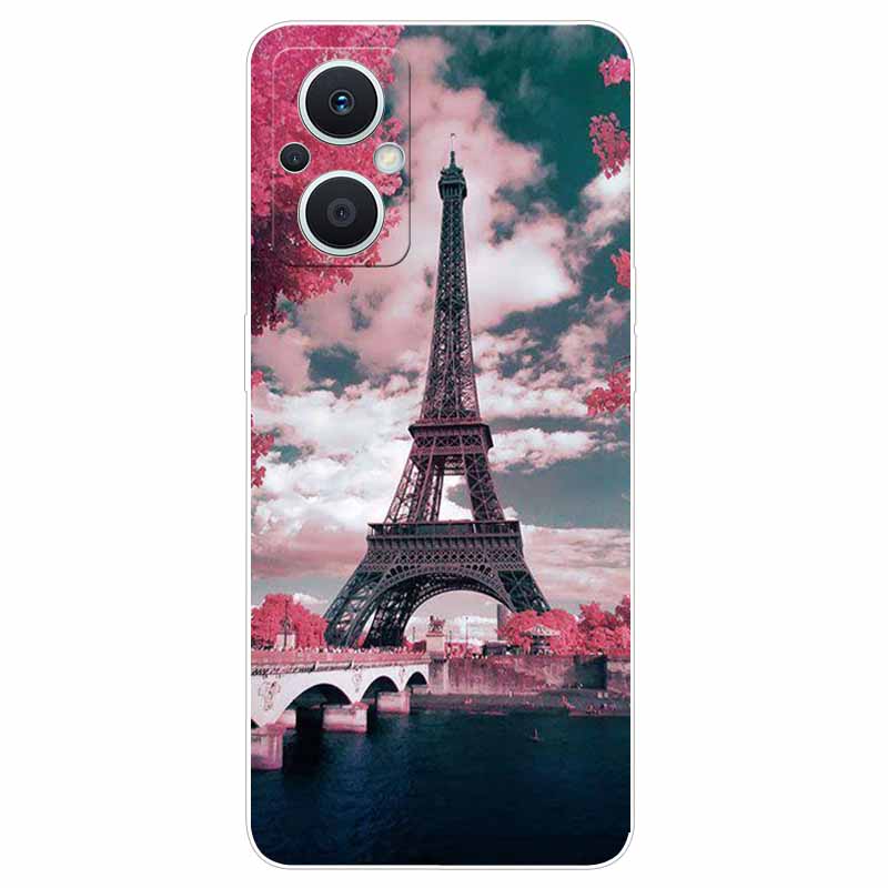 Soft Case for Reno8 Lite Cover Print TPU Silicone Clear Funda Cases for OPPO Reno 8 Lite 5G Case Reno8Lite Slim Landscape Cat