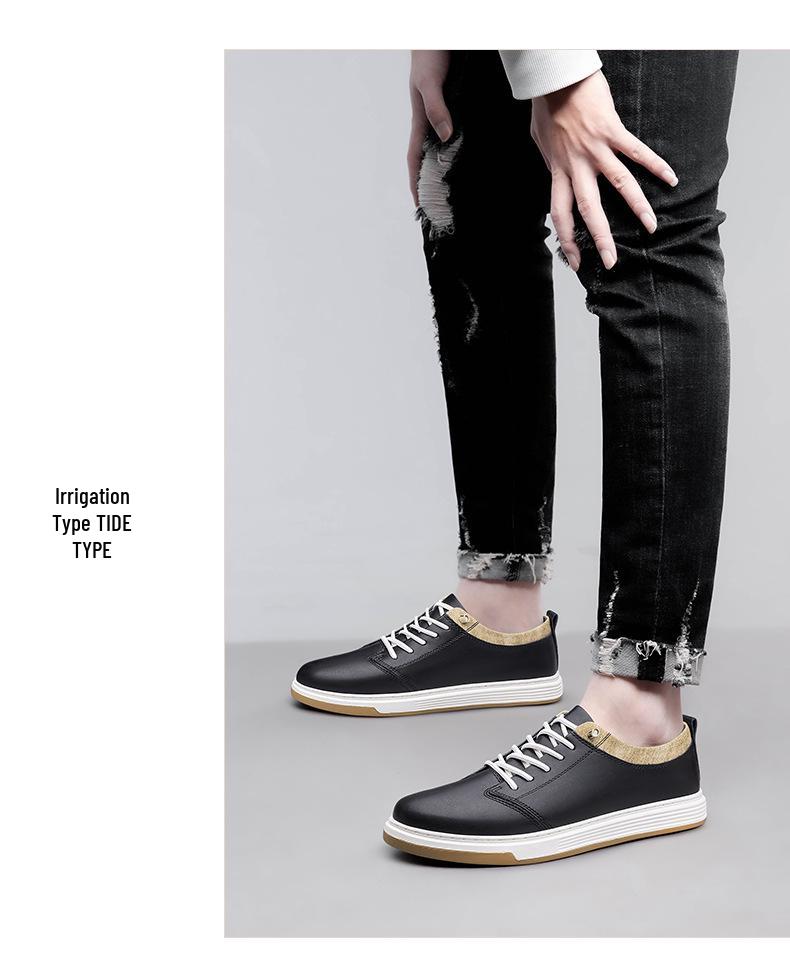 Men's Trendy Low-Top Skate Shoes: Korean Style Casual, Fashionable, Breathable Sneakers in White.