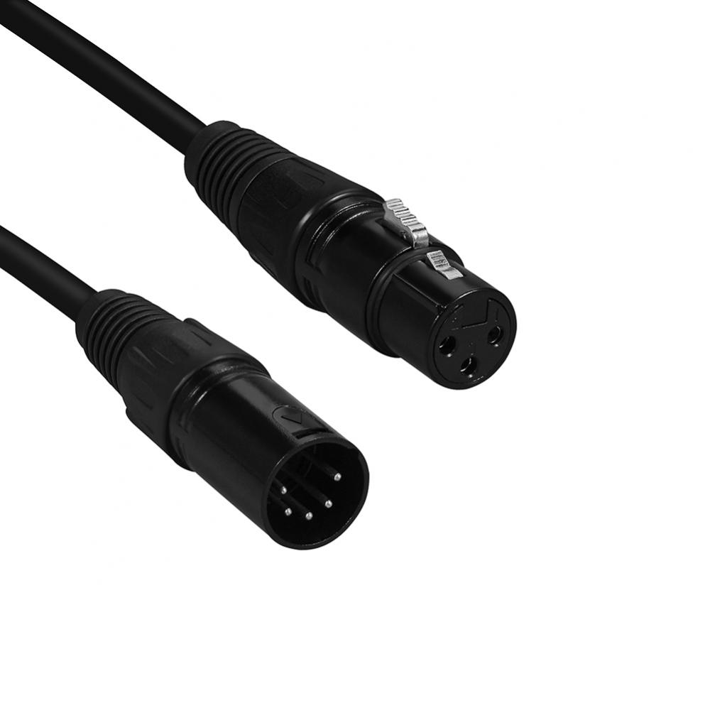New 0.5/1/3/2m XLR 3 Pin Female to 5 Pin Male XLR Cable for Microphone Stage Light