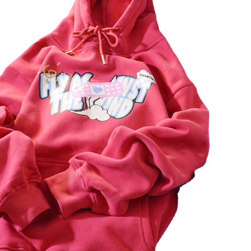 2026 Women's European Style Loose Fit Long Sleeve Printed Hoodie