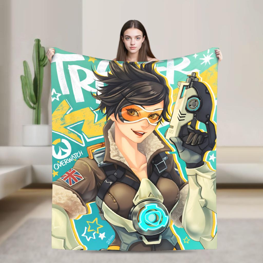 Overwatch Mercy Blankets  Soft Warm Fluffy Plush Bedding Throws For Couch Bed Picnic Flannel Bedspread Bed Cover