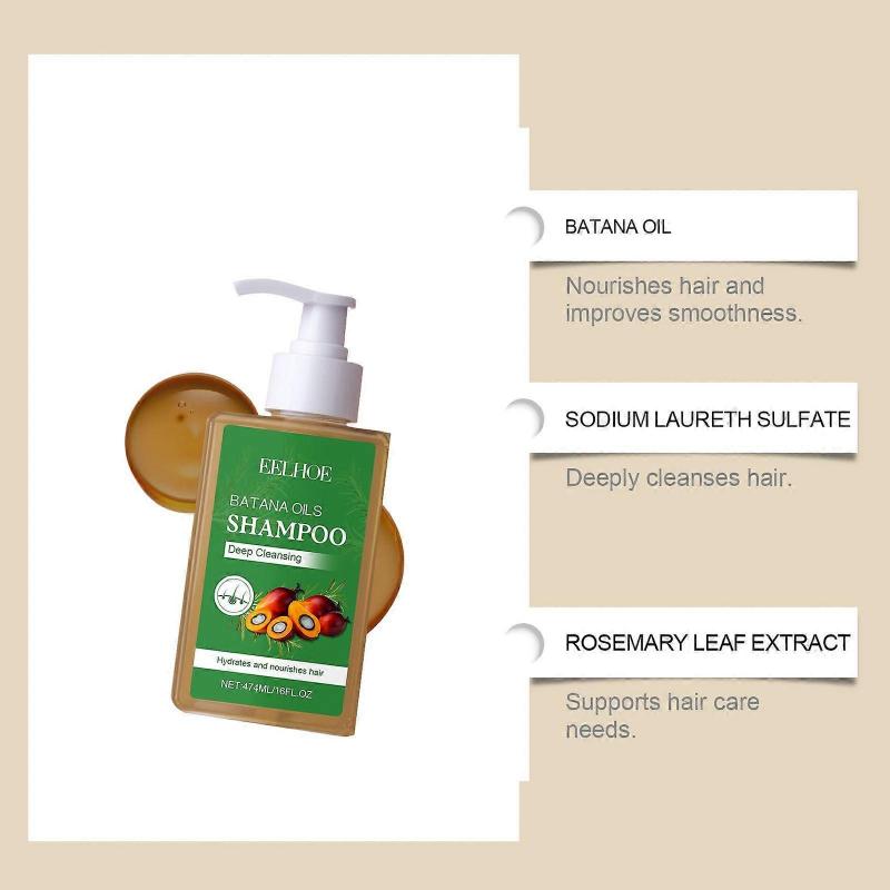 Batana Oil Shampoo for Hair Growth, Rosemary Shampoo, Nourishes Scalp, Reduces Breakage & Adds Shine,Reduces Hair Loss,474ml