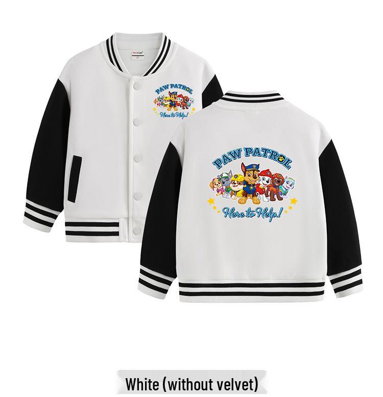 Paw Patrol Kids' Spring & Autumn Jackets: 2024 Thickened Baseball & Fleece Cardigan for Boys and Girls